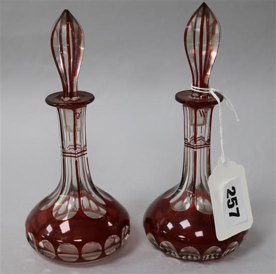 A pair of Bohemian glass scents